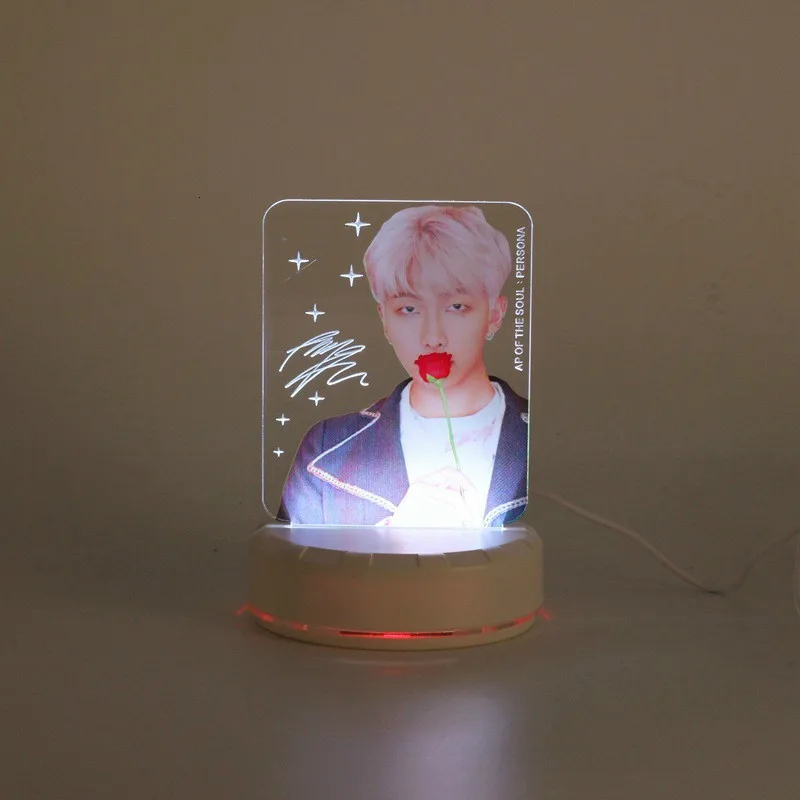 color changing kpop bangtan boys led plastic acrylic lightstick night light stand picture acrylic persona model ornament figure free global shipping