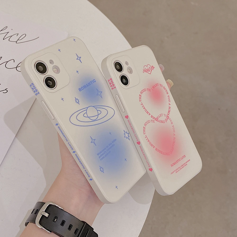 new eternal love couple phone case for iphone 13 pro max cute square silicone cover conque shell for iphone 11 12 xr xs 7 8 plus free global shipping