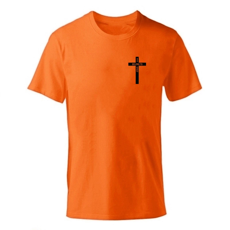 x-orange Модная футболка, мужские футболки из хлопка с крестиком, летние футболки для мальчиков, футболка для катания на коньках, топы с короткими рукавами, принт «христианская вера» - Цвет: x-orange