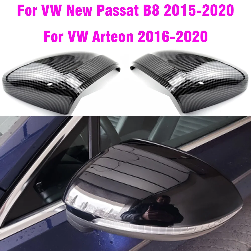 Для VW Passat B8 Caps 2016 2017 2018 2019 2020 черные боковые зеркальные крышки (глянцевый