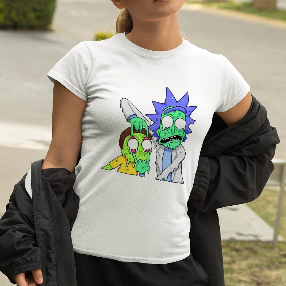 

Funny Popular Animation T-shirt Women Rick Printed Harajuku Clothing Summer United States Streetwear Tops Tumblr Casual T Shirts