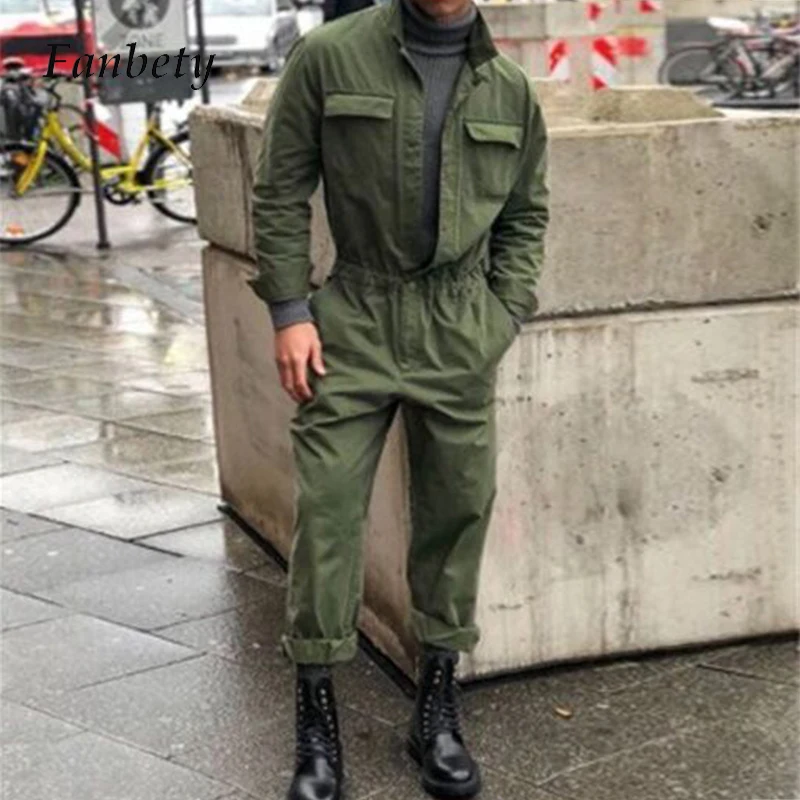 

Модные мужские комплект из двух предметов на каждый день с длинным рукавом, на пуговицах; Стильные рубашки 2021 карманы грузовой комбинезоны ...