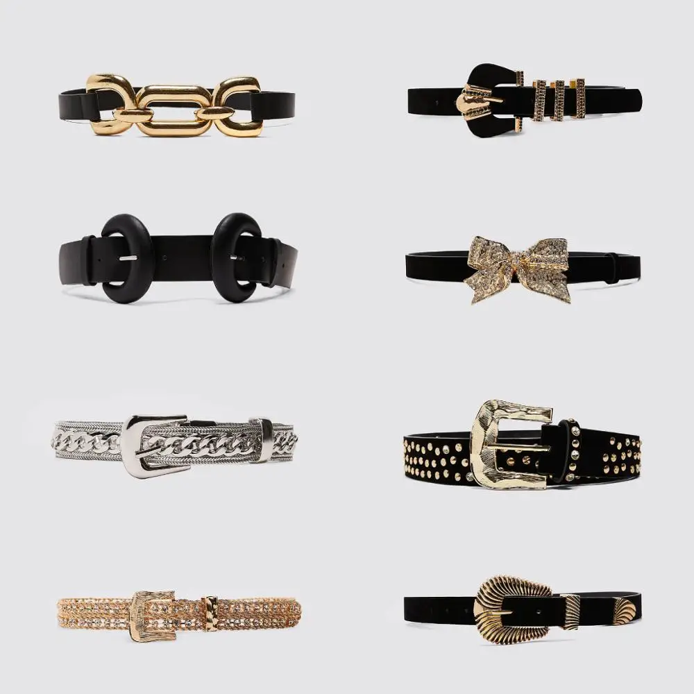 Женские винтажные ремни с металлической пряжкой ZA витой эксклюзивные аксессуары