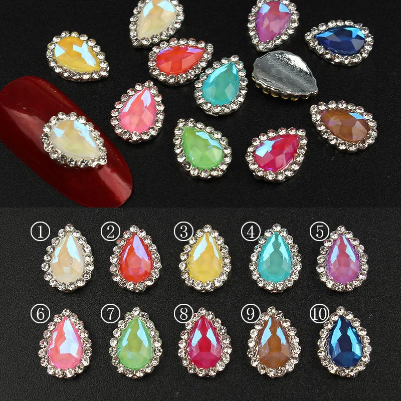 10/30 шт/упаковка Горячая продажа mocha ромбовидный Кристалл Rhinstone для ногтей