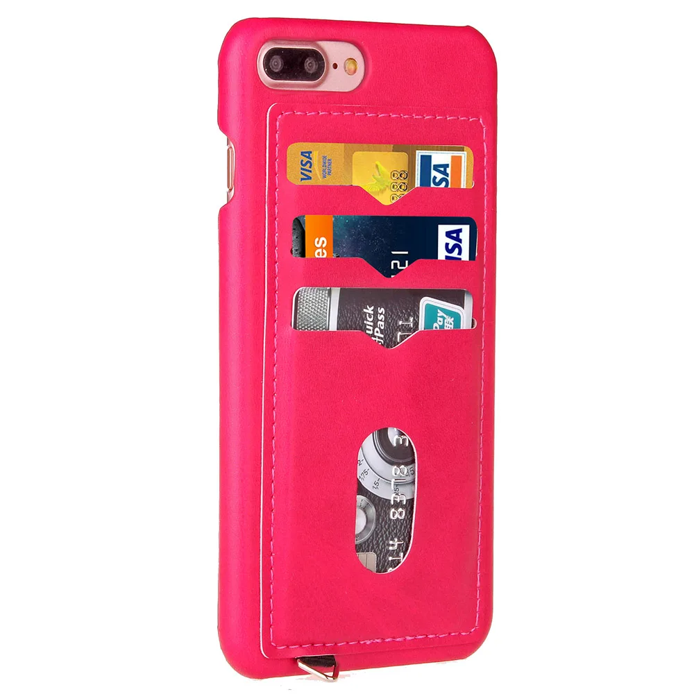 red Противоударный чехол для телефона s для iPhone 5, 5S, SE, 6, 6 S, 7, 8 Plus, X, 10, кожаный держатель для карт, гибридный, полный защитный чехол для iPhone 7, противоударный - Цвет: red