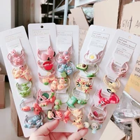 new arrival babay gums cute cartoon animal charms elastic hair bands small size soft cotton hair ropes resin flower headwear
