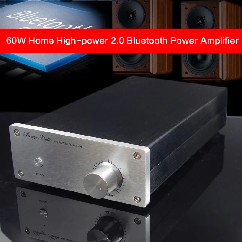 

KYYSLB 60W Home High-power 2.0 Bluetooth Power Amplifier 4~8 Ohm HiFi Audiophile Speaker Amplifier Home Theater 220V 10Hz-45KHz