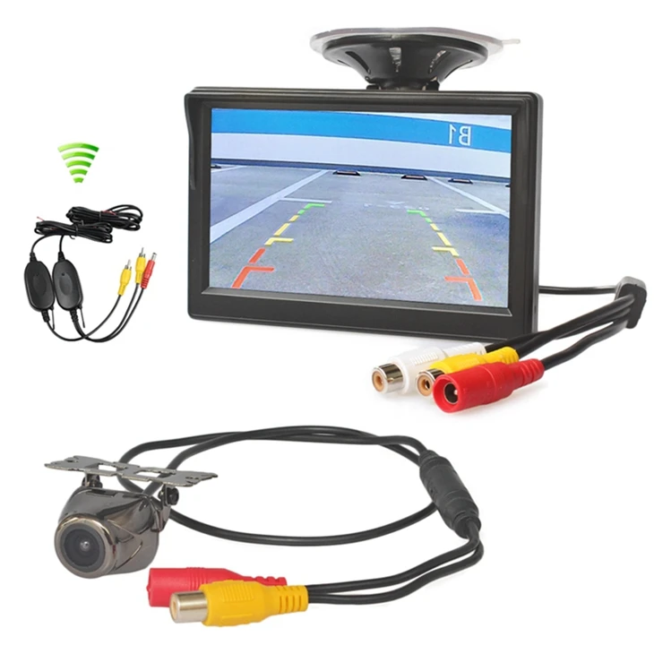 DIYKIT беспроводной " автомобильный монитор заднего вида авто парковка Vedio+ светодиодный ночного видения резервная камера заднего вида HD Автомобильная камера заднего вида - Название цвета: 666