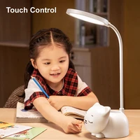 led desk lamp rechargeable table lamp eye protection touch bright reading light with pen holder study accessories decoration luz