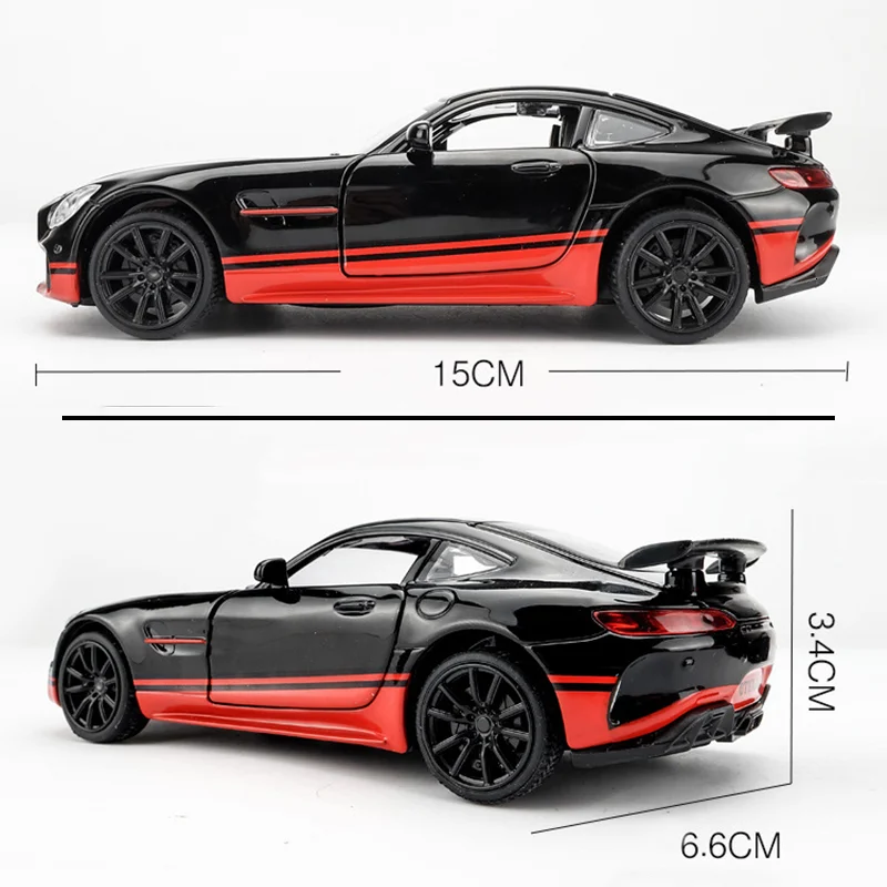 1/32 литой под давлением спортивный автомобиль модель AMG GTR оттягивать назад со
