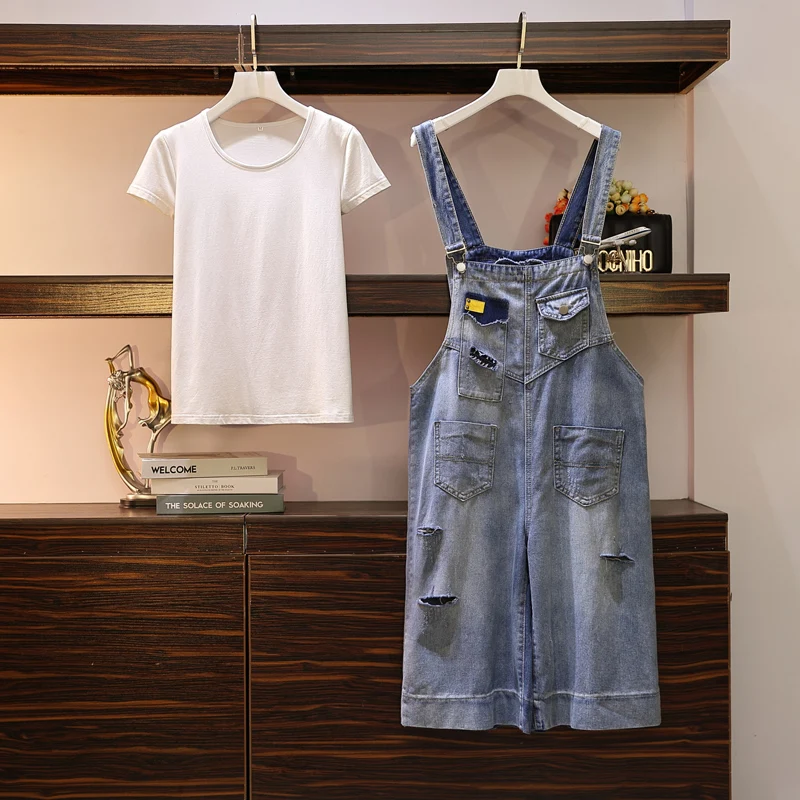 Женская одежда большого размера джинсы с дырками для толстой сестры штаны