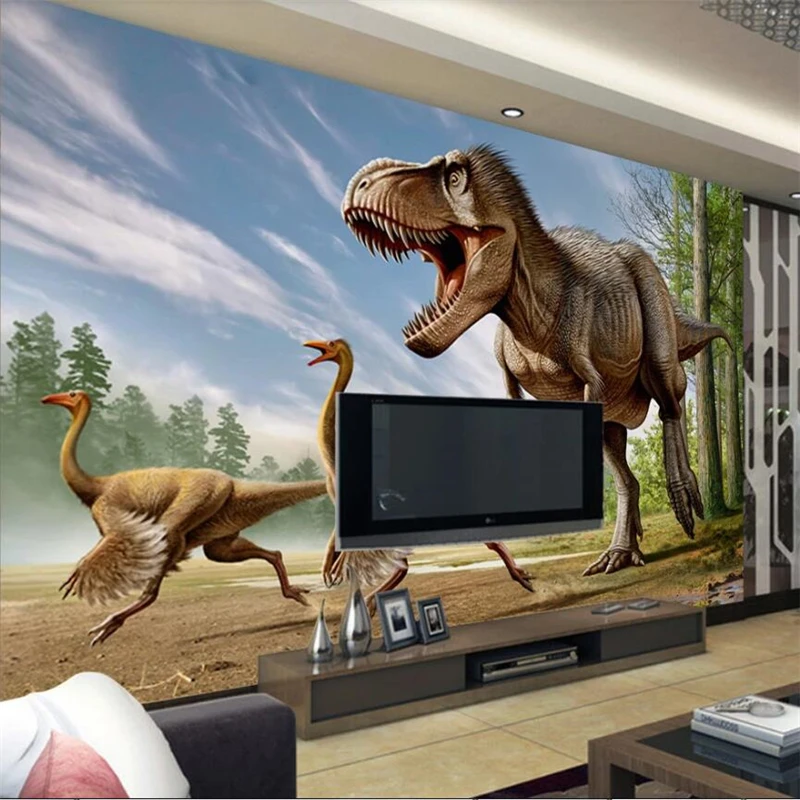 Большие фрески на заказ модные Мультяшные 3D с динозавром для дома детская