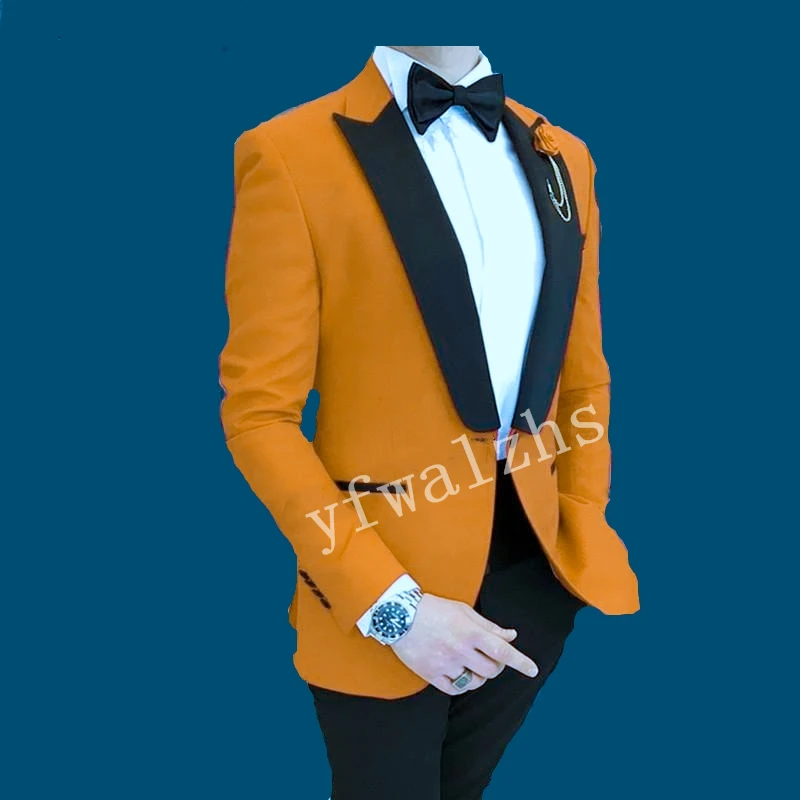 

Handsome One Button Groomsmen Peak Lapel Groom Tuxedos Men Suits Wedding/Prom Best Man Blazer ( Jacket+Pants+Tie) B397