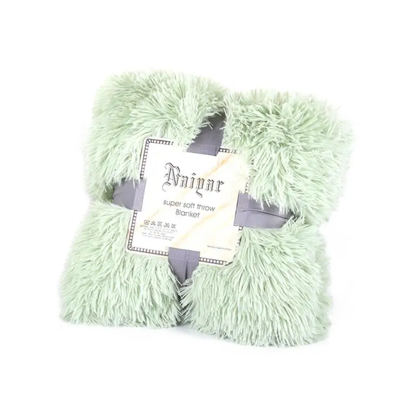 

160x200CM Super Soft Double Sided Fur Blanket Solid Artificial Fur Blankets Ultra Plush Decor Blanket Bedding Christmas Gift