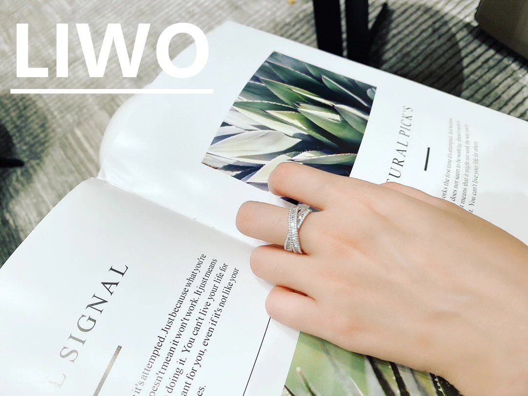 

LIWO Luxury Rings For Women Jewelry Sets 925 Sterling Silver Diamond Wedding Rings Designer Matching Rings