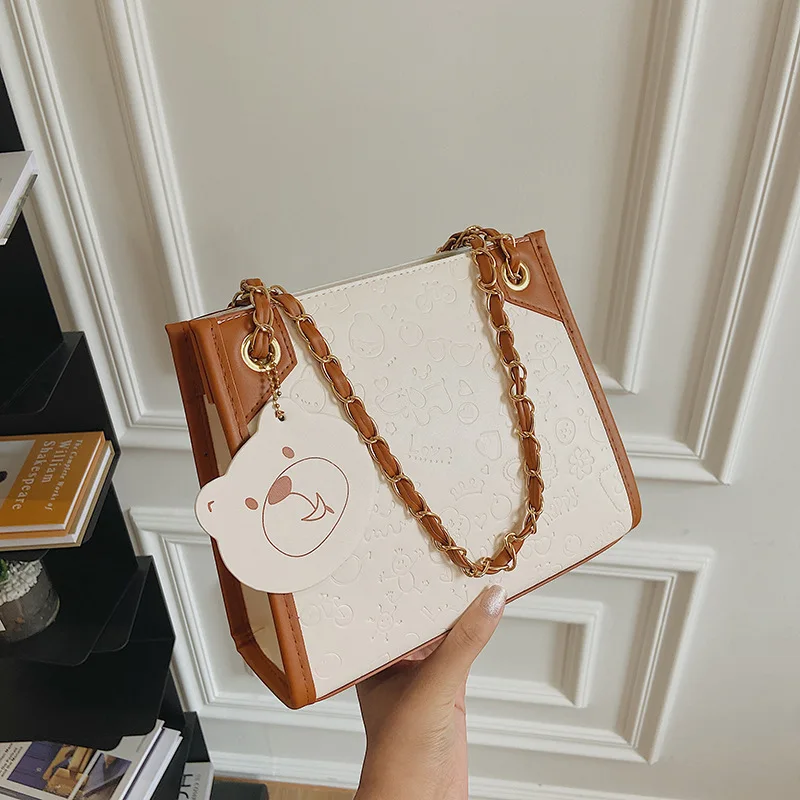 Large Capacity Shoulder Bags for Women High Quality PU Leather Tote Bag Female Fashion Cartoon Print Handbags Sac a Main Femme