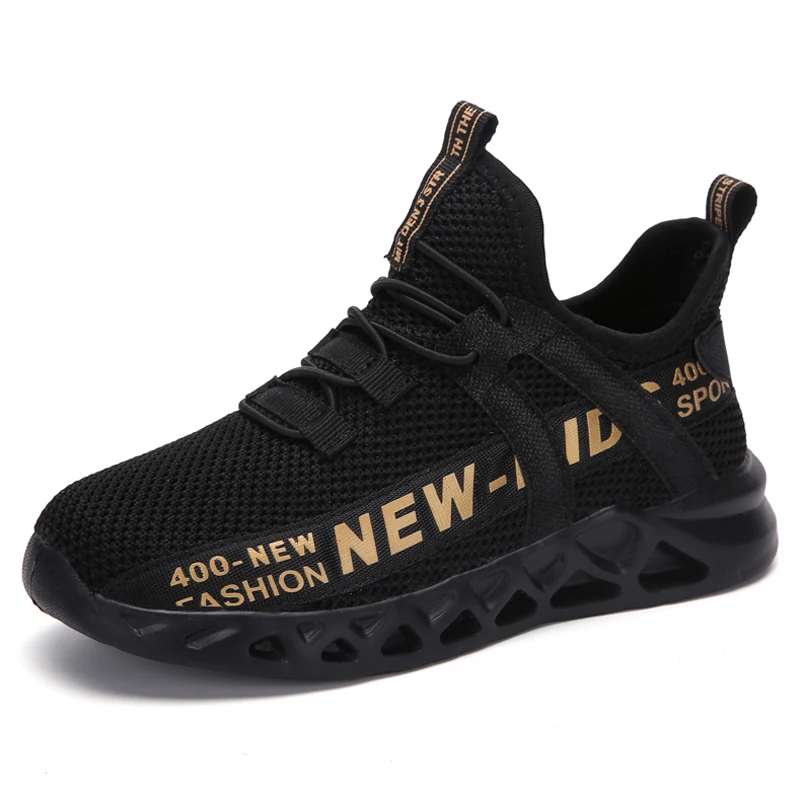 black Детские кроссовки для бега; летняя детская спортивная обувь; Tenis Infantil; корзина для обуви для мальчиков; легкая дышащая обувь для девочек; Chaussure Enfant - Цвет: black