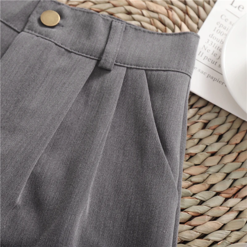 

Solid Shorts Women Folds Zipper Elegant Office Lady Loose Soft Korean Style Fashionable Female All-match High Quality Summer Hot