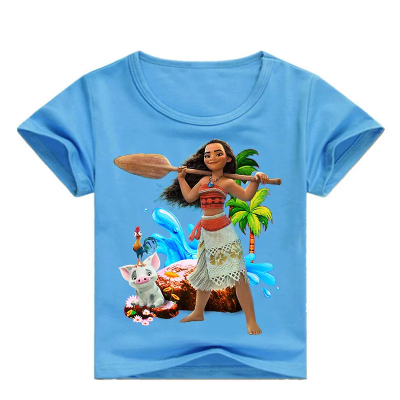 

girls clothes moana t shirt summer top girls tops boys white top Cotton Short Sleeve t-shirts Casual Clothes