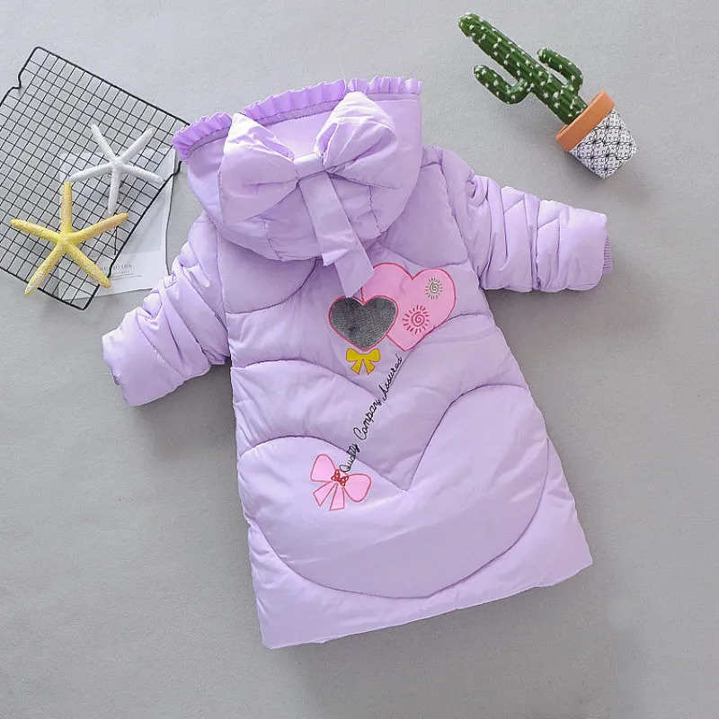 2019 г. модные зимние куртки для девочек детское теплое пальто плотная верхняя одежда малышей Одежда с принтом