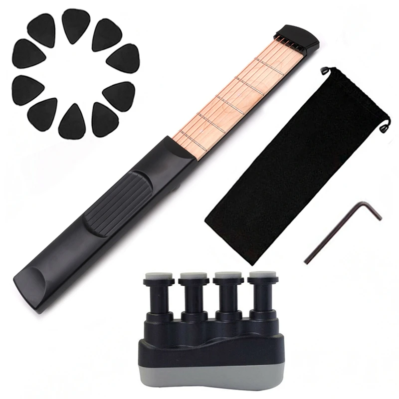 

Guitar Portable Wooden Pocket 6 Fret Practice Tool for Beginner Kids Chord Trainer Fingering Practice Tool