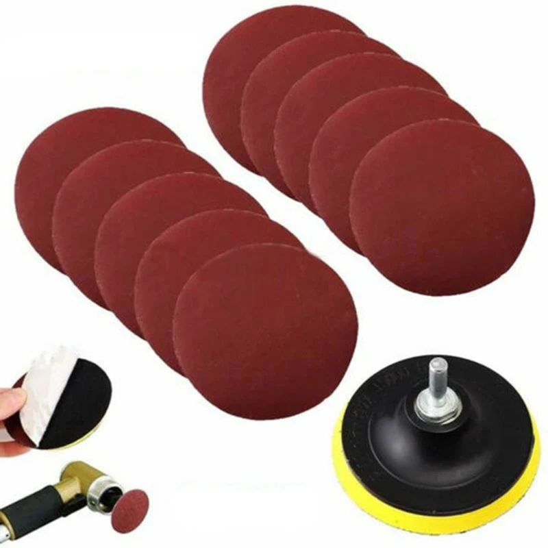 

10pc 5 Sanding Discs 320-2000 Grit Round Sandpaper Polishing Pad Hook And Loop