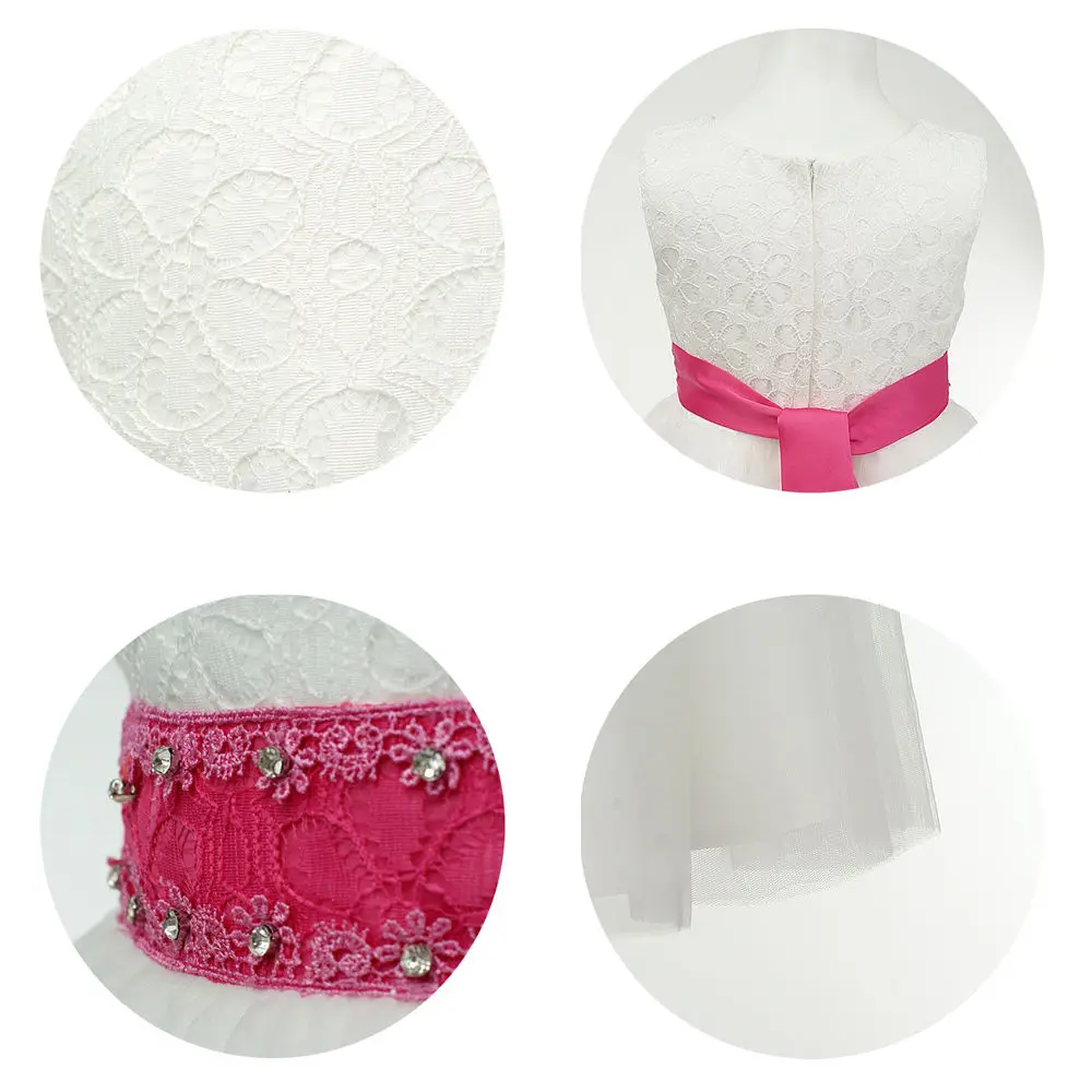 Распродажа! Платья для девочек держащих букет невесты белого цвета без рукавов