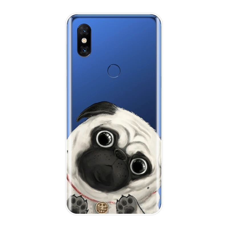 Задняя крышка для Xiaomi Mi Max Note 1 2 3 Мопс Собака Кот Забавный Хаски кавайный милый