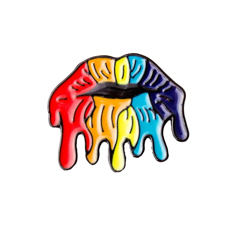 Креативная огромная Радужная брошь в форме губ модная индивидуальная виде