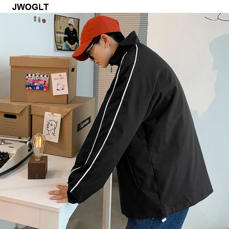 Куртка мужская оверсайз свободного покроя модная верхняя одежда на молнии с