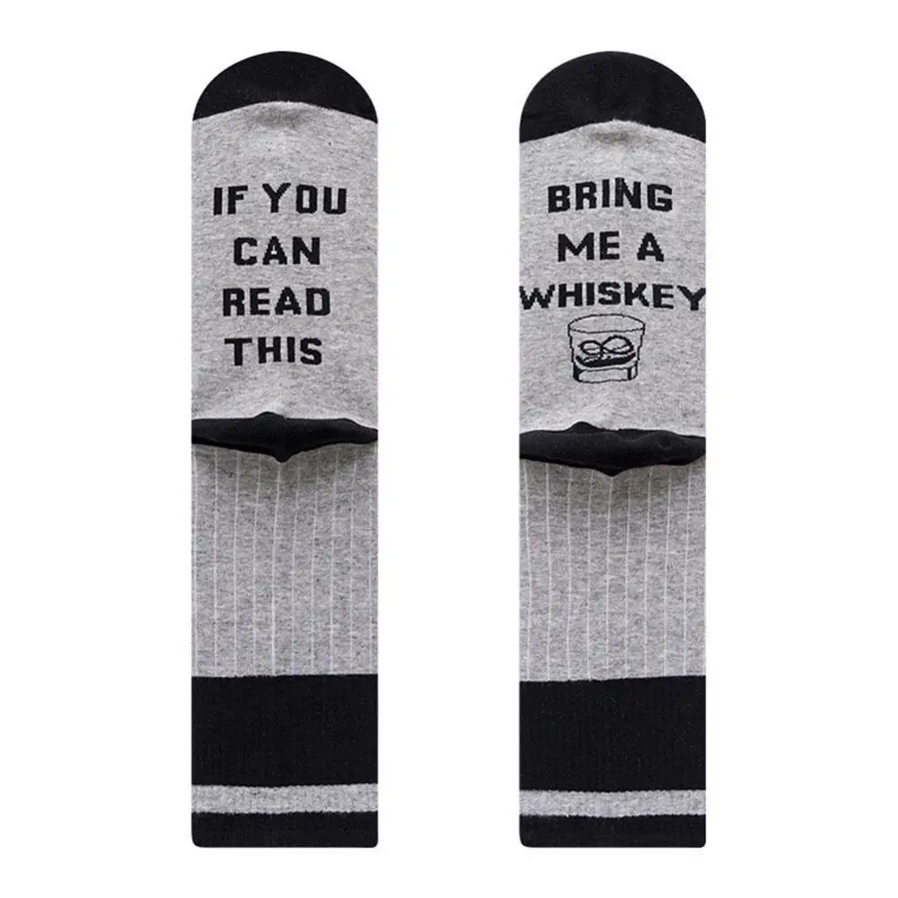 

New 1Pair Hot Women Unisex Wine Letter Socks If You Can Read This Bring Me Some Wine Easter Socks Cotton Coffee Novelty Socks