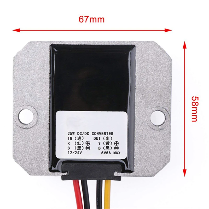 Понижающий преобразователь регулятор постоянного тока понижающий 12 в 24 В до 5 5A 25