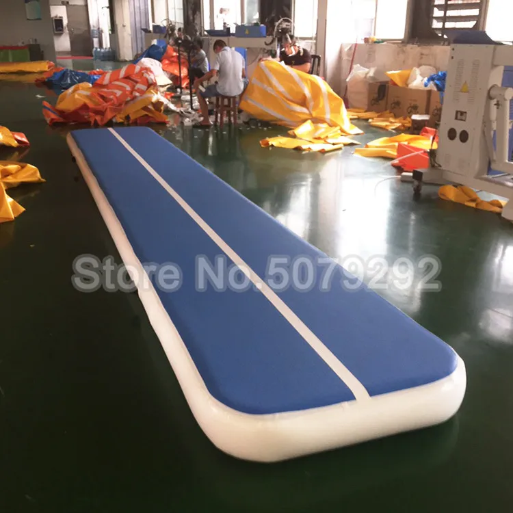 Дешево Голубой цвет большой Размеры надувные Airtrack 10/11/12 м надувной воздушный трек коврик с бесплатной насос стежком падения Материал галтовочная к...