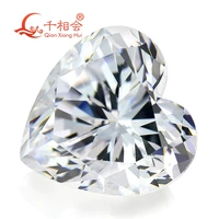 6a quality white color heart shape for cubic zirconia loose cz stone made by qian xiang hui