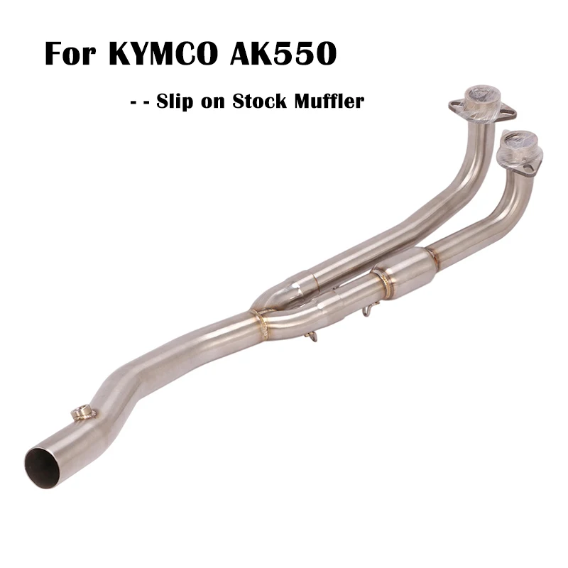 

For KYMCO AK550 Motorcycle Modified Exhaust Front Header Link Pipe Stainless Steel Slip on Stock Muffler