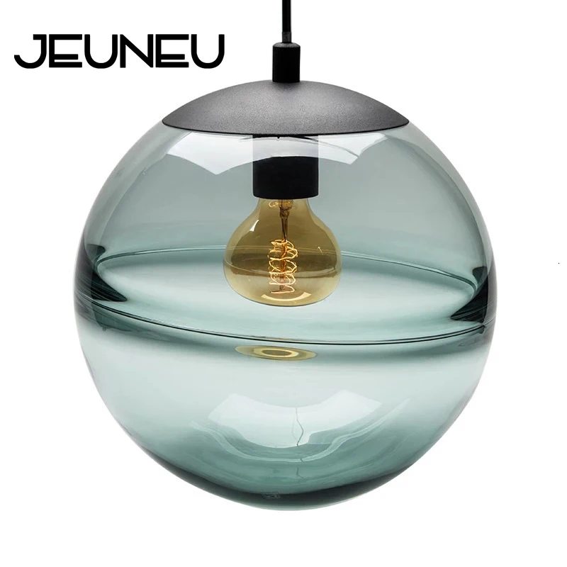 Современная индивидуальная стеклянная Подвесная лампа E27 светильник с круглым