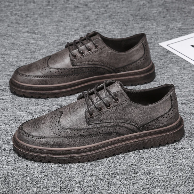 Классические мужские оксфорды с перфорацией типа броги Итальянский дизайн