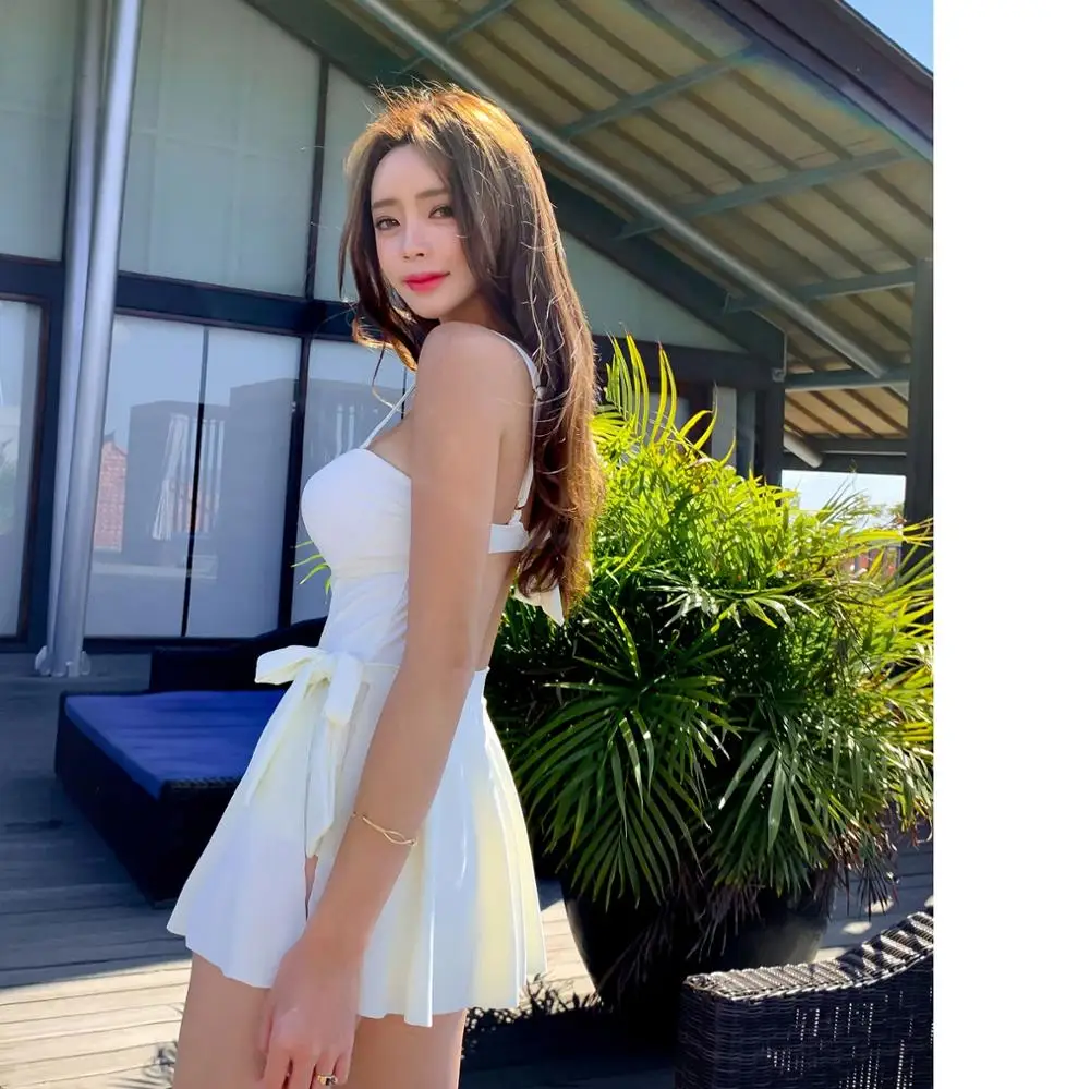 

Korean Style White Swimwear Women Swimwear Push Up Swimsuit High Quality Bathing Suit sexy Monokini Beachwear 2020 New