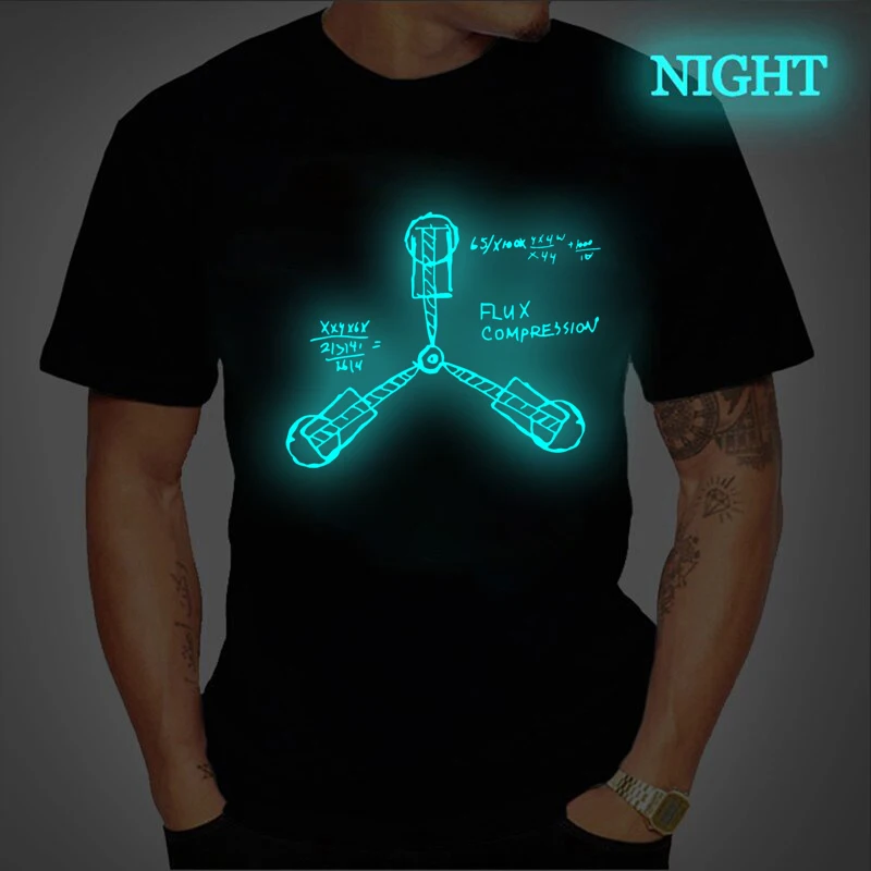 

Hip Hop Men's T Shirts Summer Brand Casual O-Neck Short Sleeve T-shirt Mens Cool Luminous Letters Funny Printed Men's Tee Shirts