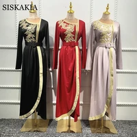 siskakia eid mubarak fashion muslim robe abaya dress for women dubai turkey arabic morocco islamic clothing embroidered 2021 new
