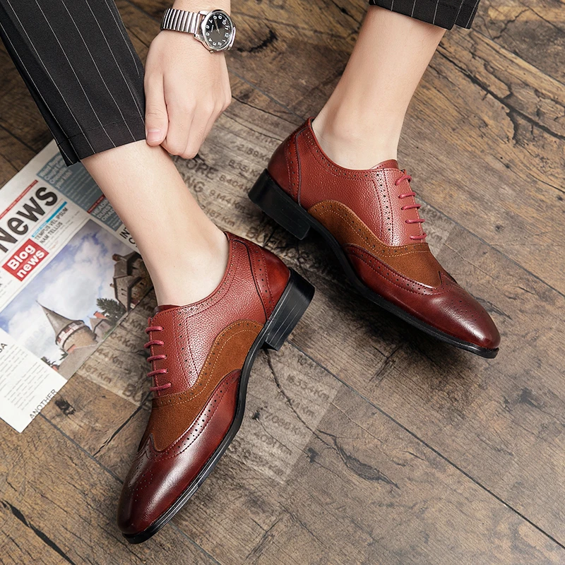 

Men Oxfords shoes Italian Design Fashion Office Formal Pointed Toe Narrow Mens Dress business Wedding Leather Shoes big size 48