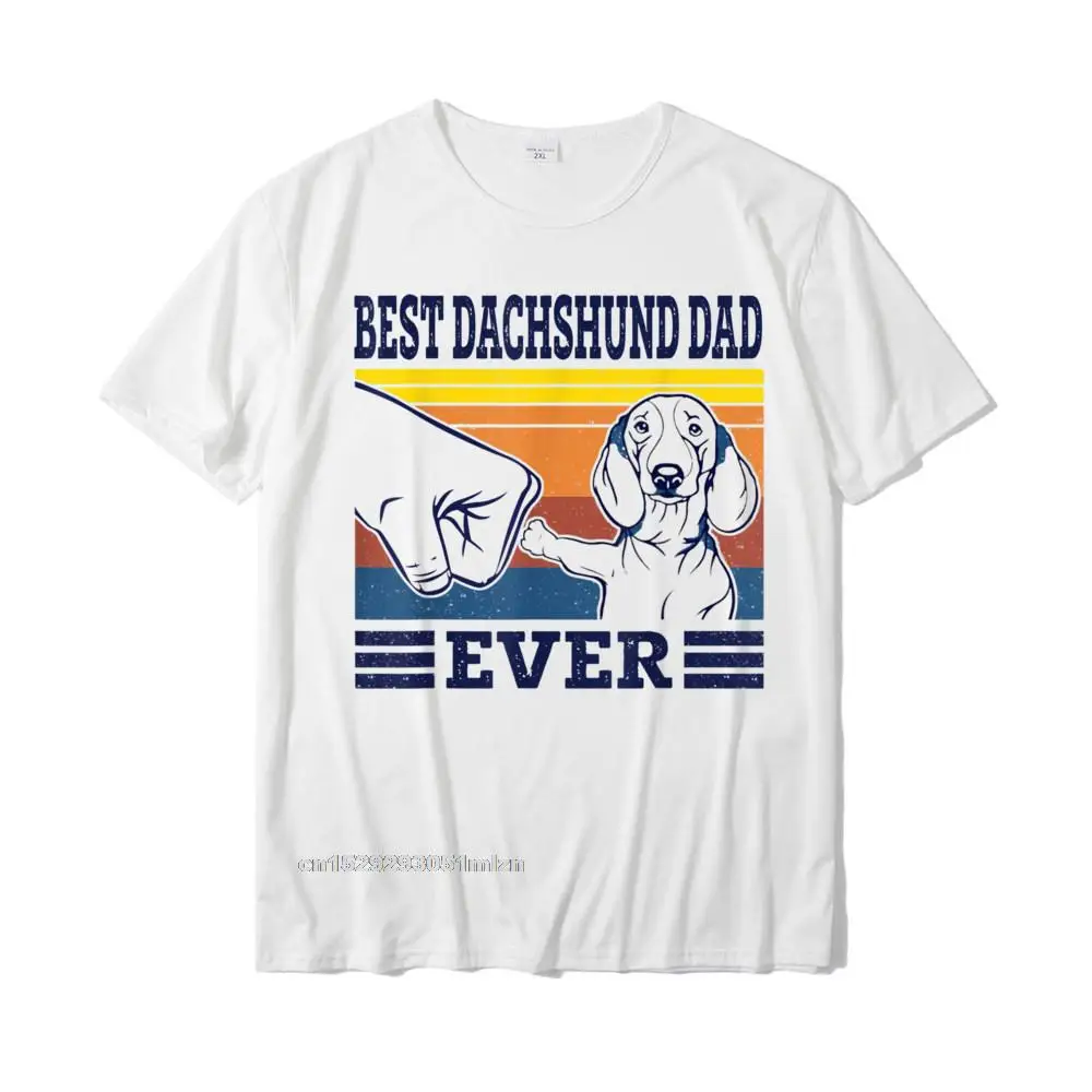 

Mens Best Dachshund Dad Ever Dog Vintage Animal Lovers Gifts T-Shirt Cotton Men Tops Shirt Casual T Shirts Simple Style Graphic