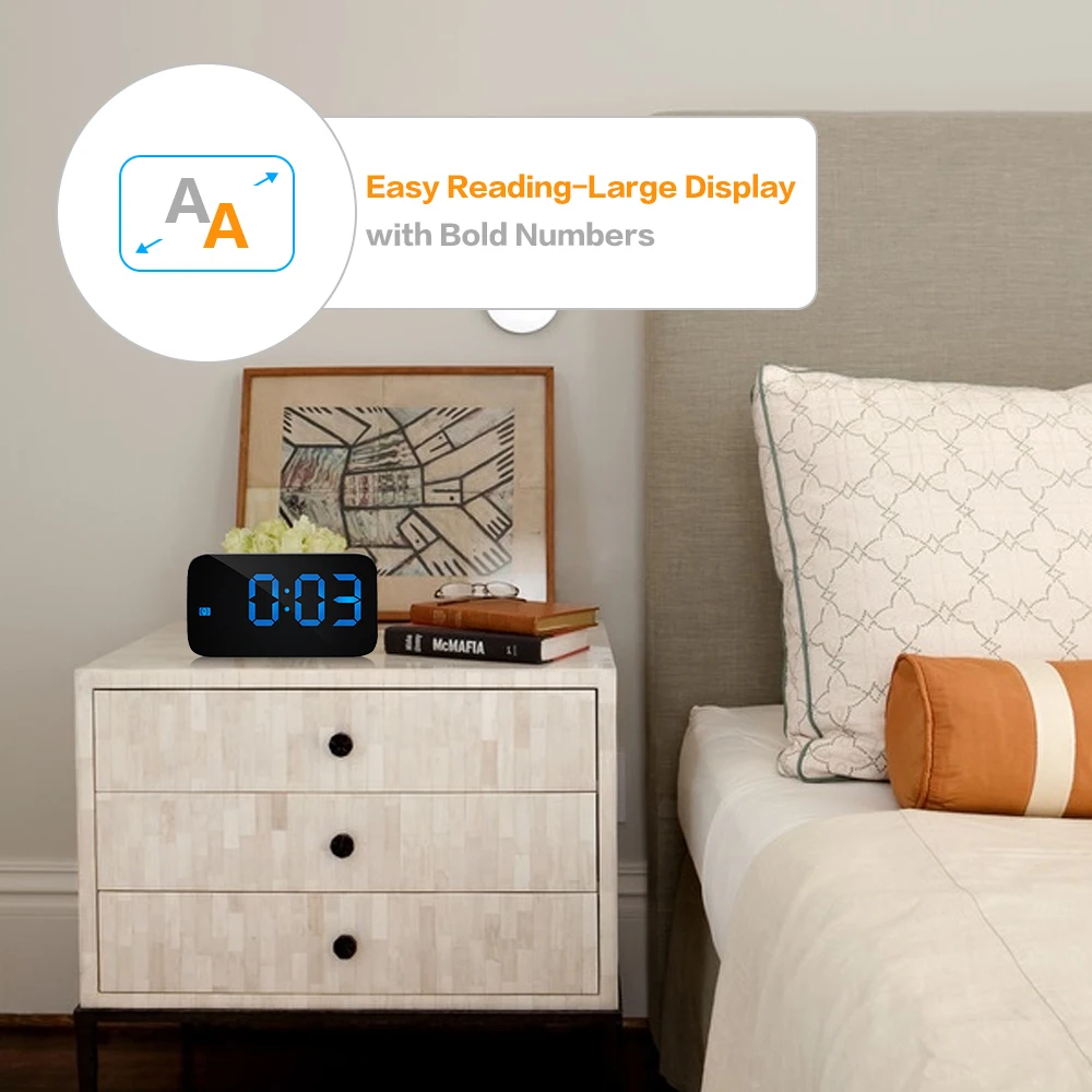 Новый светодиодный Будильник Голос Управление цифровой Время Дисплей