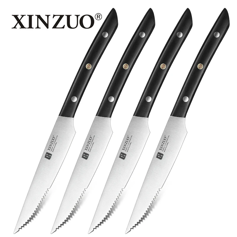 XINZUO 4 шт. Набор ножей для стейков кухонные ножи из нержавеющей стали столовые