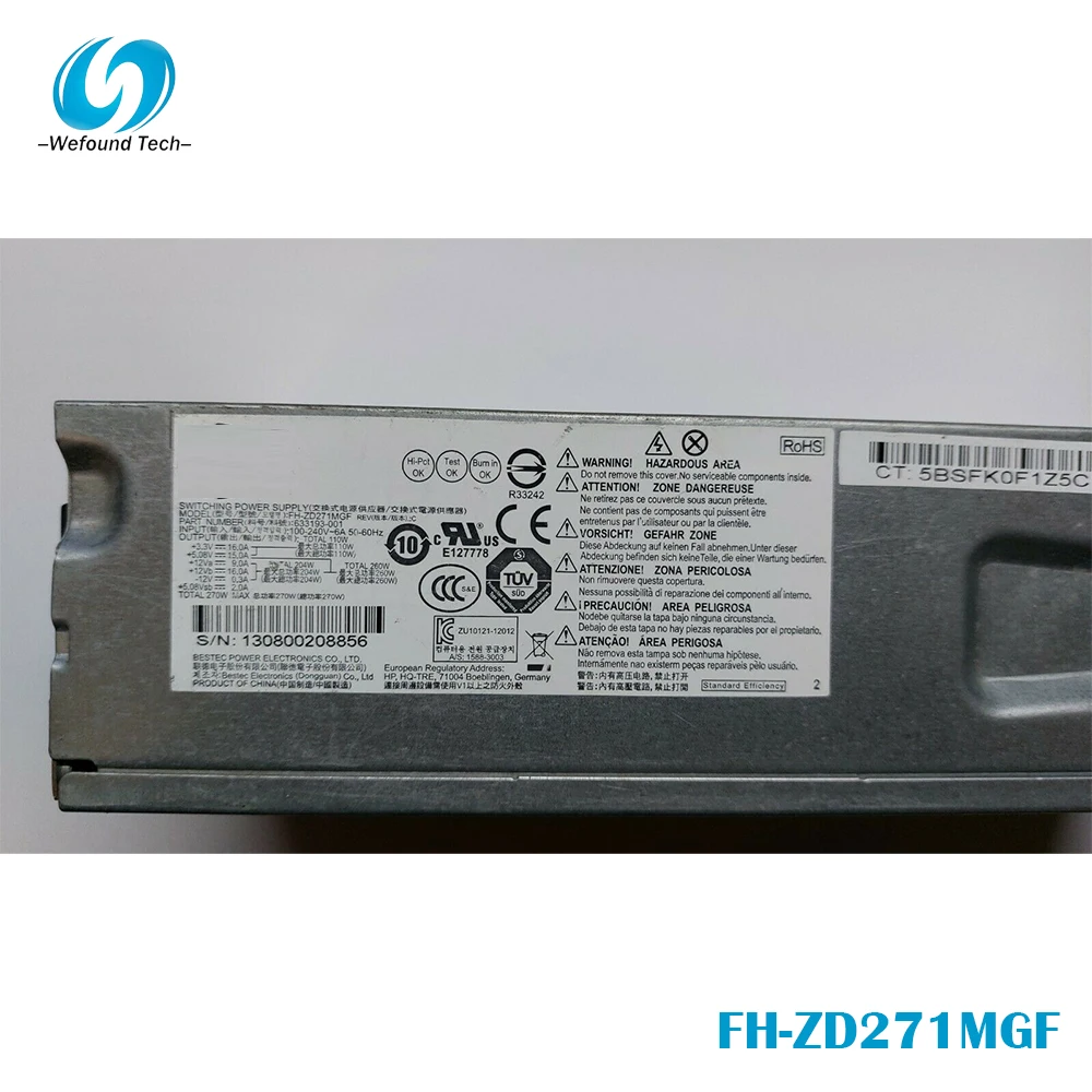 

Power Supply For PCA227 FH-ZD271MGF 633195-001 633196-001 633193-001 PCA222 D10-220P Fully Tested