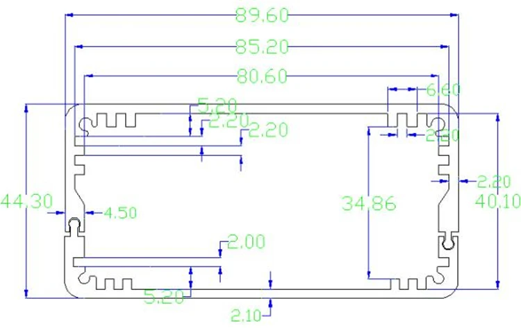 Чехол-накладка для электроники алюминиевый корпус 44 (в) x90 (Ш) x100 (Д) мм 8199 1 шт. |