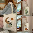 В стиле ретро; В стиле Бохо растения эстетическое Холст Сумка-тоут, сумка для девушек, сумка в руку, Harajuku в стиле улззанг, модные сумки на плечо большой Ёмкость Студенческая сумка для книг