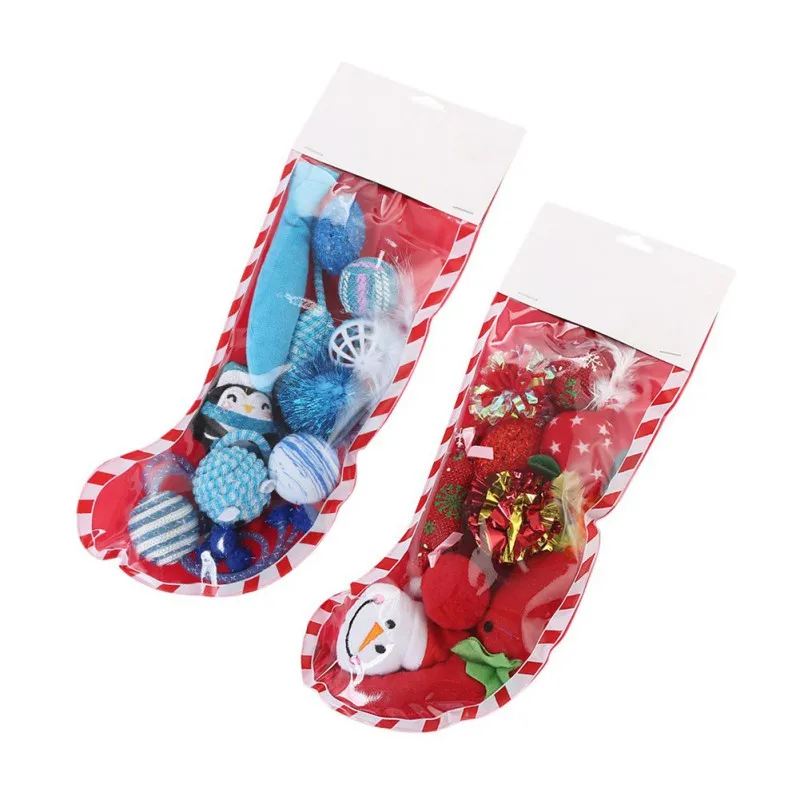 Домашнее животное кошка рождество Комбинации комплект PE носки упаковка игрушка |
