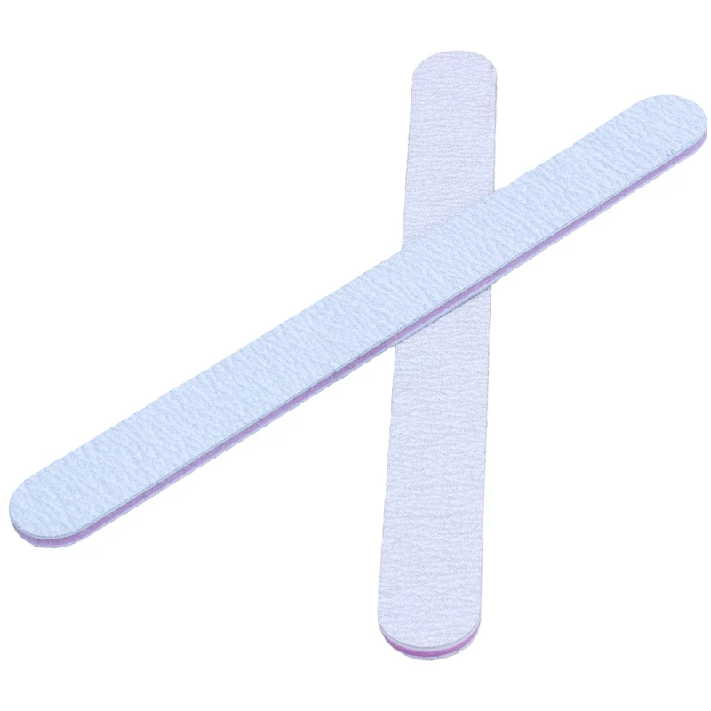 

10 Nail Files Double Sided 180/100 Grit GREY Straight Emery Board-ABVP