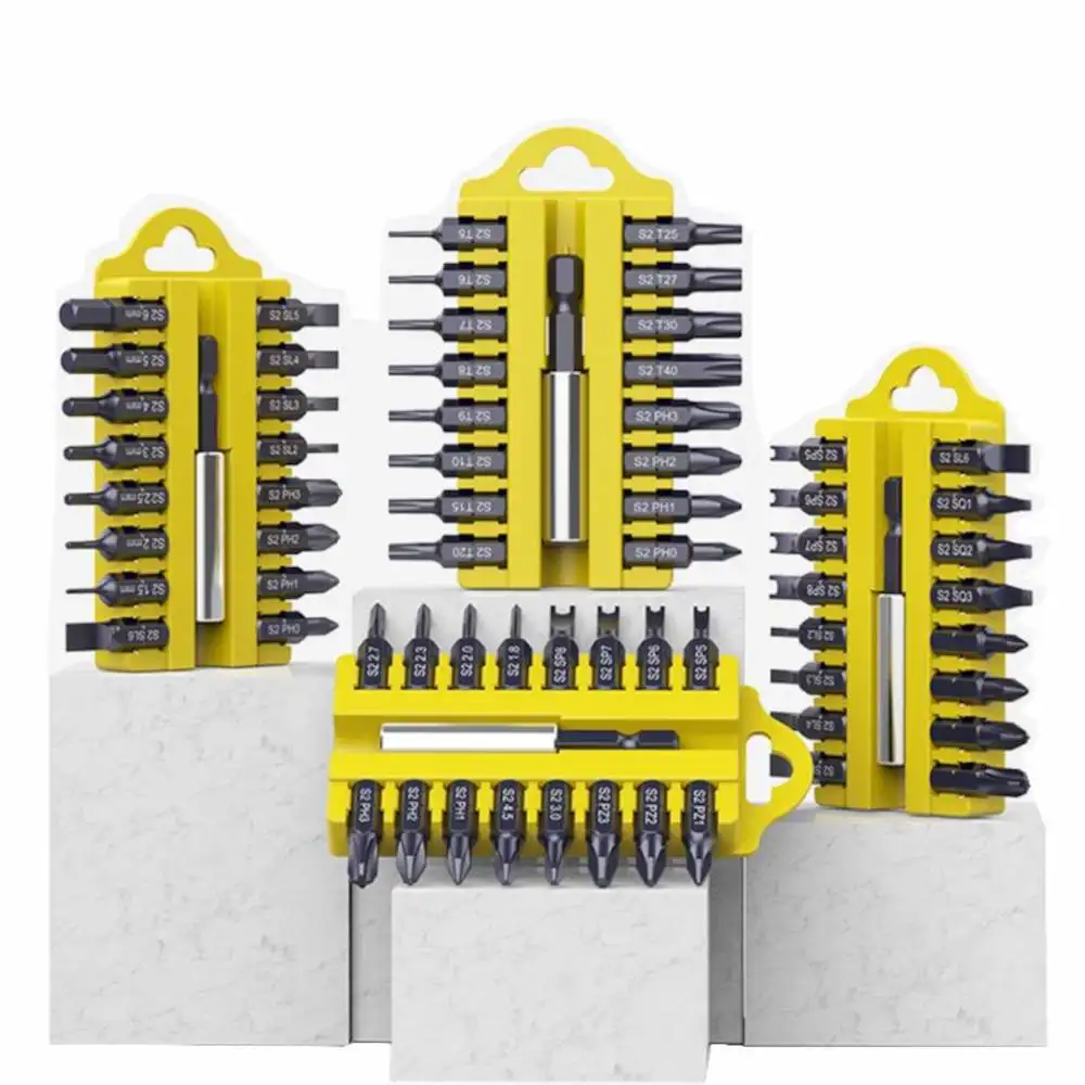 

BROPPE 1/4 Inch Hex Shank 17 In 1 Screwdriver Bits Set Alloy Steel Connecting Rod Cross Slotted Hexagon Socket